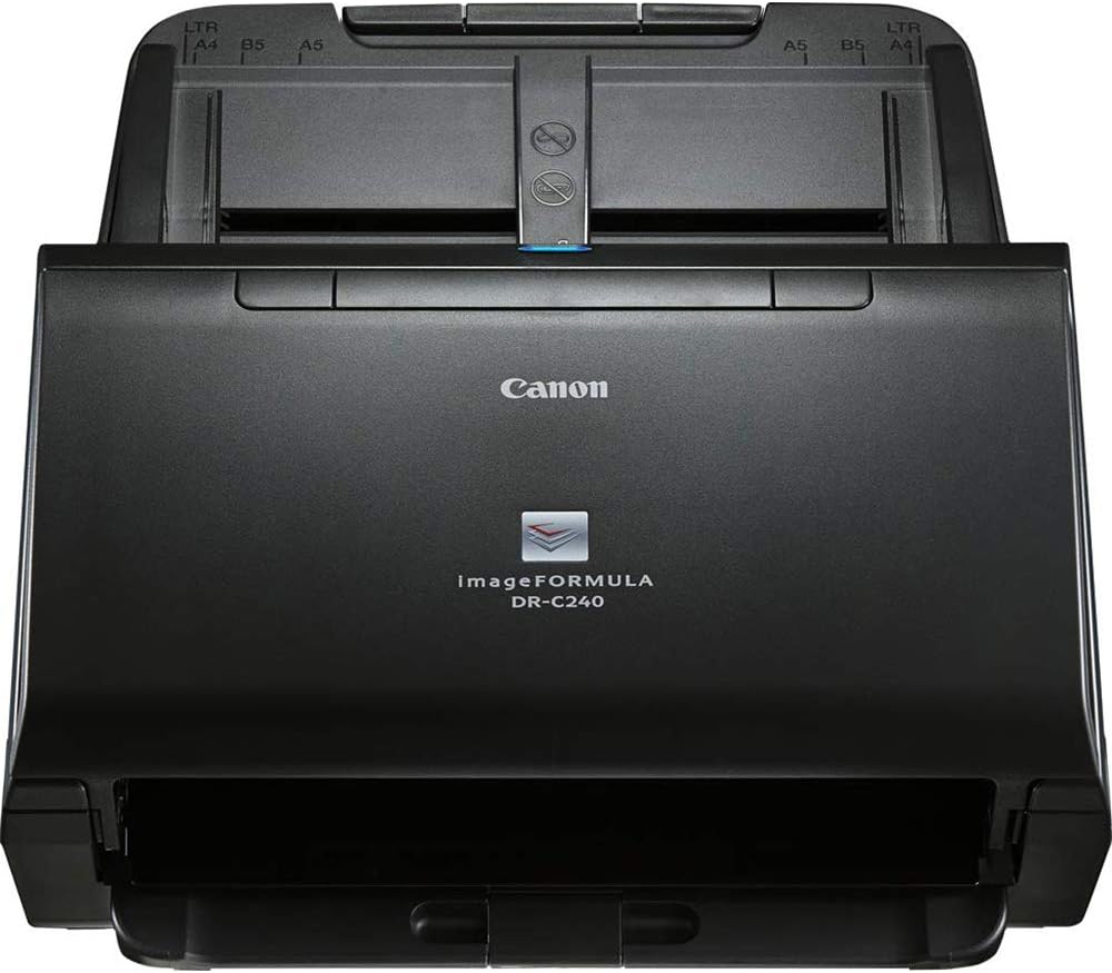 Canon imageFORMULA DR-C240 document scanner on a white background