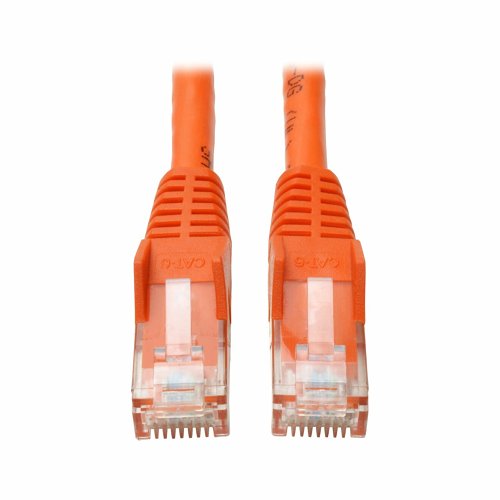 Tripp Lite N201-003-OR CAT6 Snagless Molded Gigabit Ethernet Cable, UTP, RJ45 M/M, 3' (0.9m), Orange