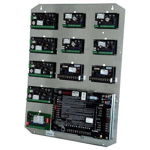 Control panel with multiple electronic modules on a white background