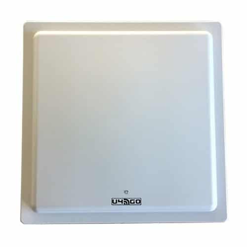 UHF long-range RFID reader antenna against a solid white background