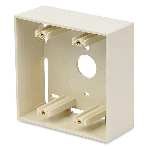 Belden AX104130 KeyConnect 2-Gang Surface Adapter Box, Almond