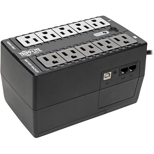 Tripp Lite INTERNET550U 550VA 300W Standby UPS 10 NEMA 5-15R Outlets, 120V, 50/60 Hz, USB, 5-15P Plug, Desktop/Wall Mount
