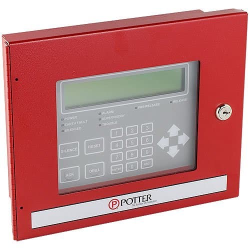 Potter RA-6500 160 Character LCD Remote Annunciator for PFC-6000 Series, Red