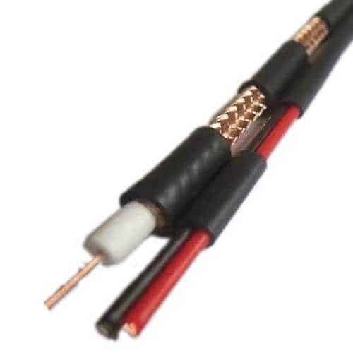 ADI RN-7000508 RG59 Siamese Coaxial Cable, Non-Plenum 18/2 BC, 500' Reel box, Black