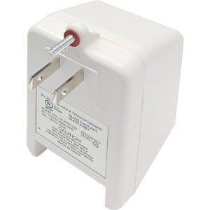 Boxy Class 2 power transformer designed to plug directly into a standard North American wall outlet