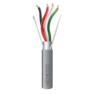 Genesis 22151109 18/4 Stranded Shielded Riser Cable, CL3R, FPLR, CMR, FT4, Sunlight Resistant, 1000' (304.8 m), REELEX Pull Box, Gray
