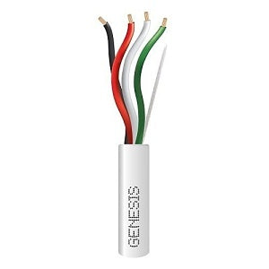Genesis 21155501 18/4 Stranded Riser BC Cable, CMR, FT4, 500' Pull Box, White