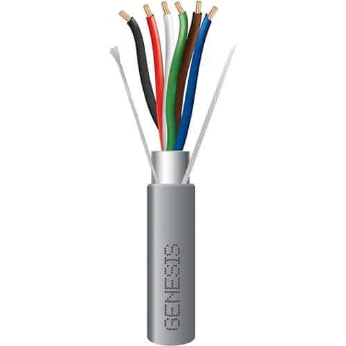 Genesis 22061101 22/6 Stranded Shielded Riser Cable, CL3R, FPLR, CMR, FT4, Sunlight Resistant, 1000' (304.8 m), REELEX Pull Box, White