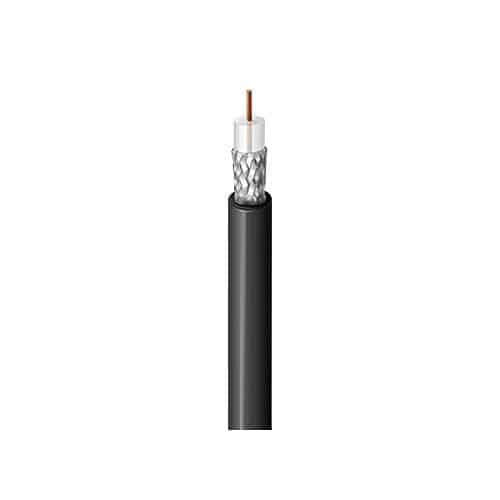 Belden 82240 010Z1000 RG-58 Coaxial Cable, 50 ohm Wireless Transmission Coax, 20AWG Solid BC, 95% TC Braid, Flamarrest Jacket, CMP, 1000' (304.8m) ReelTuff Box, Black