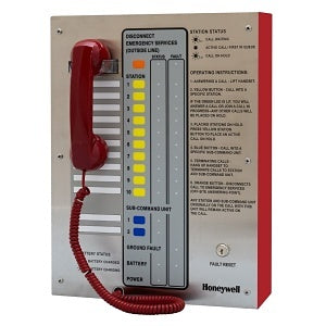 Honeywell Area of Refuge HON-AOR-10-R Fixed-Station Analog Command Unit with 10 ADA-Compliant Stations