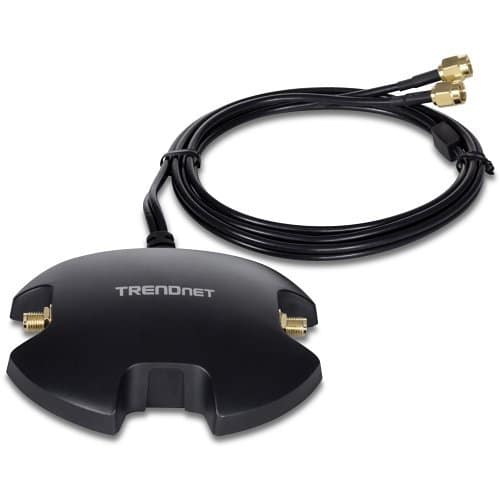 TRENDnet TEW-LB101 Magnetic Dual Antenna Mounting Base RP-SMA Female with RP-SMA Male Extension Cable, 3.3ft (1m)