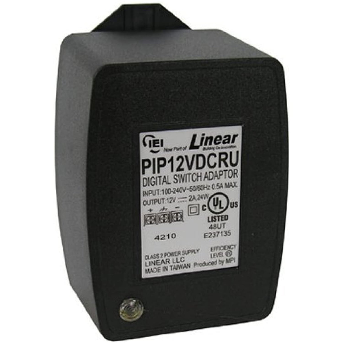 Black digital switch adapter with Linear branding on a white background