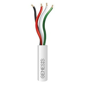 Genesis 21045501 22/4 Stranded Riser Unshielded Security Cable, 500' Pull Box, White