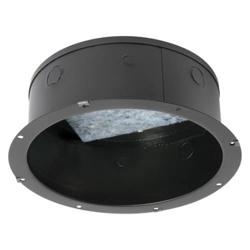 Black round ceiling light fixture on a white background