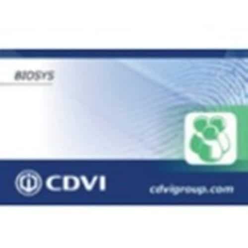 Logo of CDVI with a blue and white background
