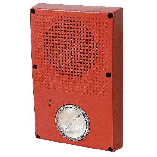 Edwards Signaling WG4RN-HVMHC Genesis WG4 Series 24VDC Horn Strobe, No Marking, High Candela, Clear Lens, Red