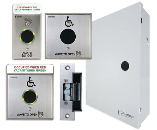 Camden CX-WC16-PS Touchless Switch Restroom Kit, 6-Piece, Includes CX-33PS, CM-331/43-SGLR, CM-331/42W-SGLR
