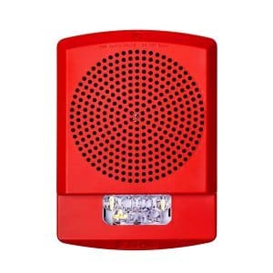 Eaton ELMTSR-N Wheelock Eluxa Multitone Strobe Horn, No Lettering, Wall Mount, 24V, Red