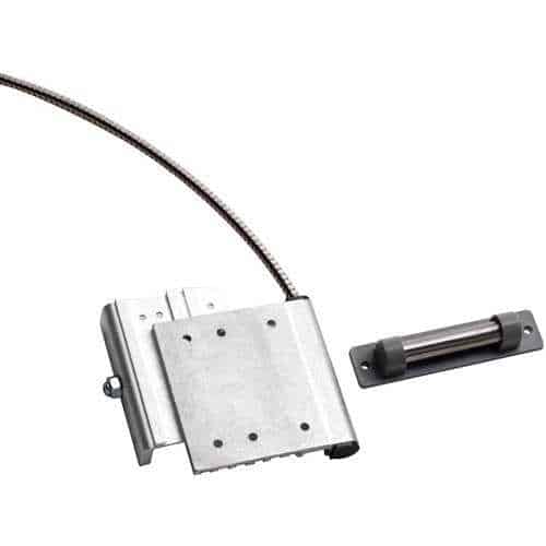 Edwards Signaling 2302 Series Curtain Door Magnetic Contact, IP6, 30V op voltage, 0.25A, 3W/VA, SPDT, track mount 2'SS armored lead, 3" gap.