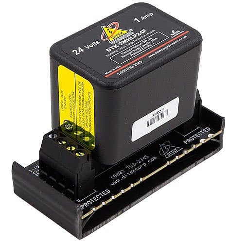 DITEK DTK-2MHLP24FWB Data and Signaling Circuit Modular Surge Protector with Snap-Track Base for 2 24V Circuits