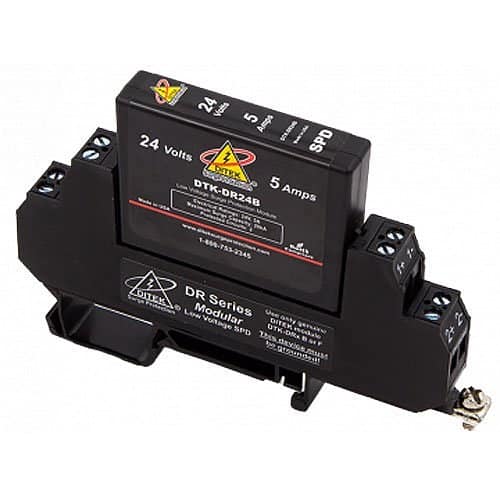 Electrical power module with branding and specifications on a white background