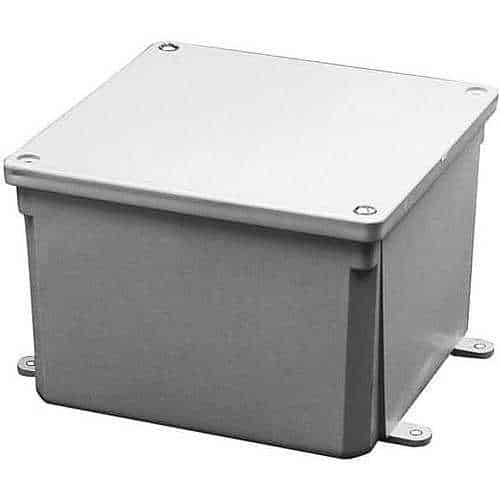 ABB E989NNJ-CAR Carlon 4" x 4" x 2" Molded Junction Box, PVC, Gray,