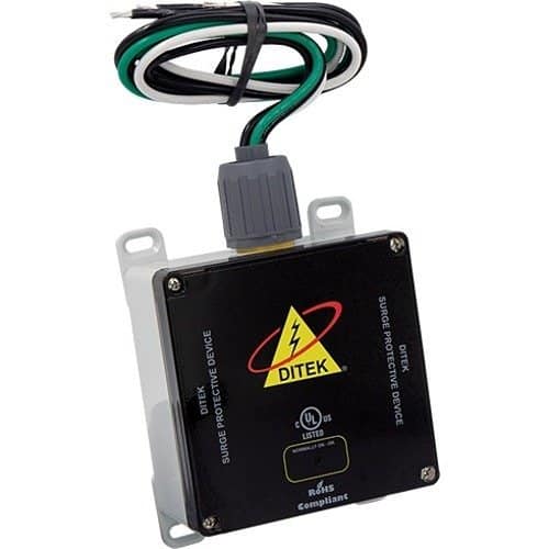 Ditek surge protective device with wiring on a white background