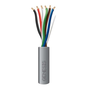 Genesis 21161009 18/6 Stranded Riser Cable, Unshielded, CL3R, FPLR, CMR, FT4, Sunlight Resistant, 1000' (304.8m), Reel, Gray (Replaces 11201009)