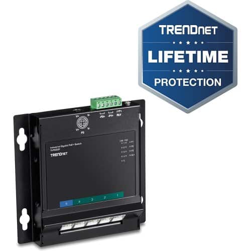 TrendNet network switch with Lifetime Protection badge on a white background