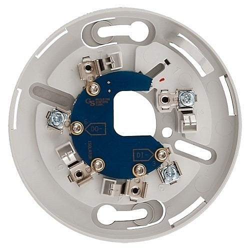 White smoke detector mount on a white background