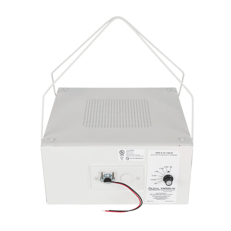 AtlasIED M1000-W 8" Dual Cone Speaker with 70V 4W Transformer and Enclosure, White