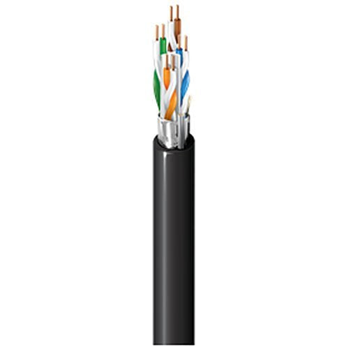 Belden 10GXW53010Z1000 10GXW CAT6A Enhanced Premise Horizontal Cable (500MHz), 23/4 Solid Bare Copper, F/UTP, Plenum-CMP, Flamarrest, 1000' (304.8m) UnReel, Black
