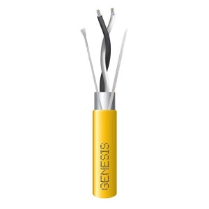 Genesis 32511002 22/1 Pair Stranded Shielded Plenum Cable, CL3P, FPLP, CMP, FT6, EIA-485, 1000' (304.8m), Reel, Yellow