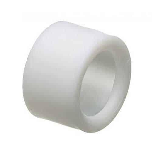 White plastic bushing on a white background