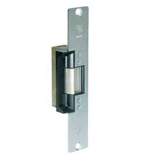 Metal door lock mechanism on a white background