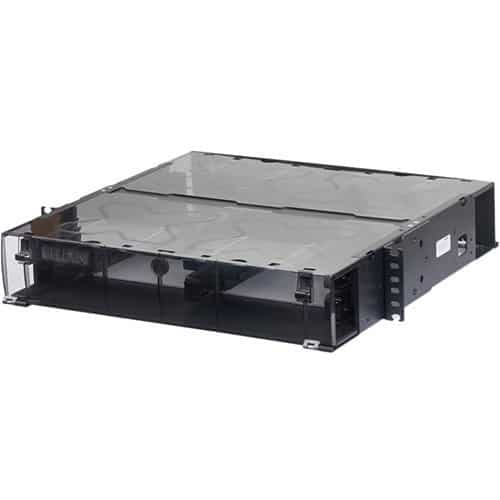 Black electronic device with a transparent cover on a white background