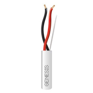 Genesis 54731101 16/2 Stranded Riser Audacious Speaker Cable, Unshielded, CMR, FT4, Sunlight Resistant, CL2R, 1000' (304.8 m), REELEX Pull Box, White