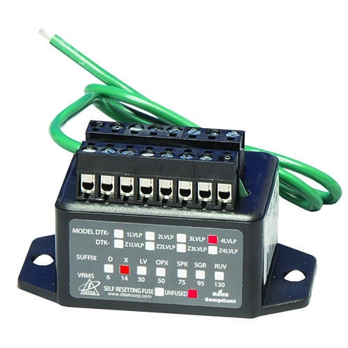 DITEK DTK-4LVLPX Data & Signaling Circuit Surge Protector four 12V hardwired signaling circuits