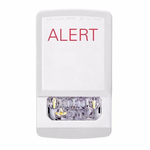 Eaton ELSTW-AL Wheelock Eluxa LED Strobe, Wall, ALERT Lettering, Clear Lens, 24V, 15/30/75/110/135/185 cd, White