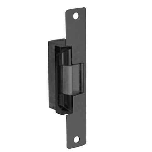 Adams Rite 713031033500 7130 Electric Strike, Flat Faceplate 12VDC, Standard, Fail Secure with 1-1/16" Lip, Black Anodized