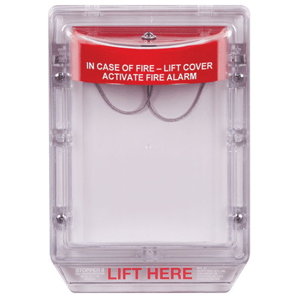 Safety Technology International, Inc. STI-1100 Stopper II with Horn, Flush Mount, Protective Polycarbonate Cover , Red