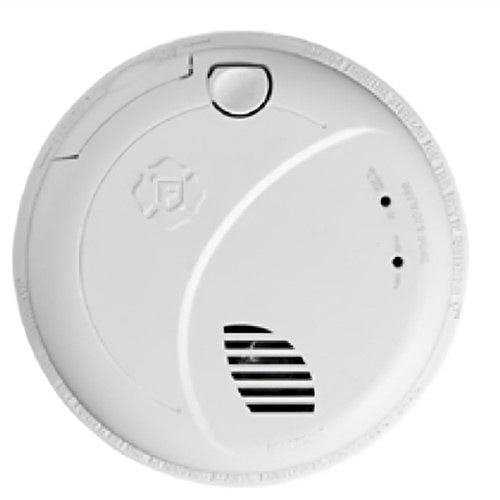 White smoke detector on a white background