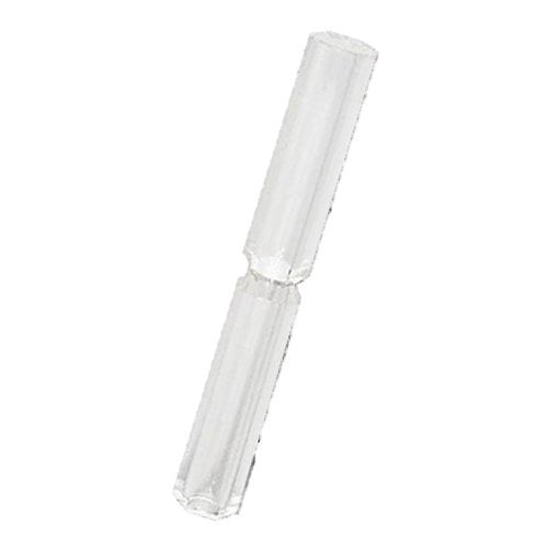 Clear plastic tube on a white background