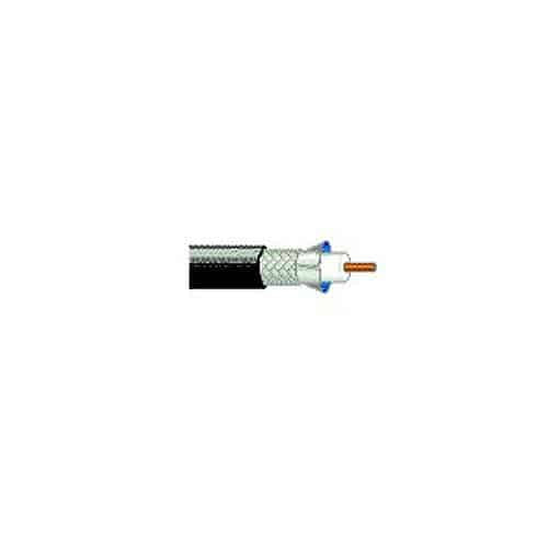 Belden 1505A 010500 RG-59 Coaxial Vdeo Cable, 75 ohm SDI Coax, 20AWG Solid Bare Copper Conductor, PE Insulation, Foil 95% Tinned Copper Braid Shield, PVC Jacket, CMR, 500' (152.4m) Reel, Black