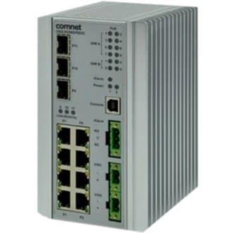 ComNet CNGE3FE8MS Environmentally Hardened Managed Layer, 2+ Ethernet Switch SFP 8 Electrical Ports with Optional 30W or 60W PoE