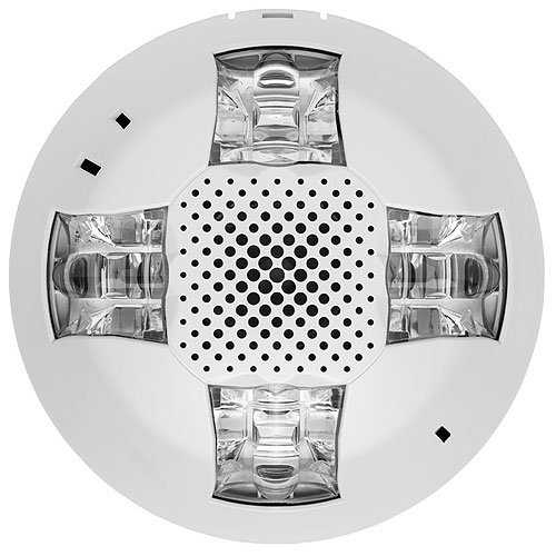 Edwards Signaling EGCSVWN Genesis Ceiling Speaker/Strobe, 15-115cd, White, No Marking. Room Side Wiring Plate Included