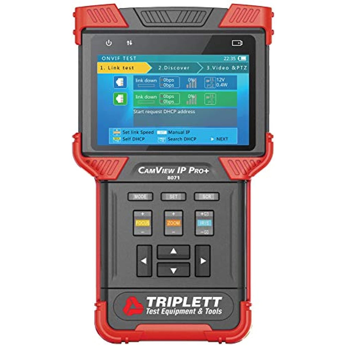 Triplett CamView IP Pro+ All-in-One IP, NTSC/PAL, AHD, and TVI Camera Tester with Built-in DHCP Server (8071)