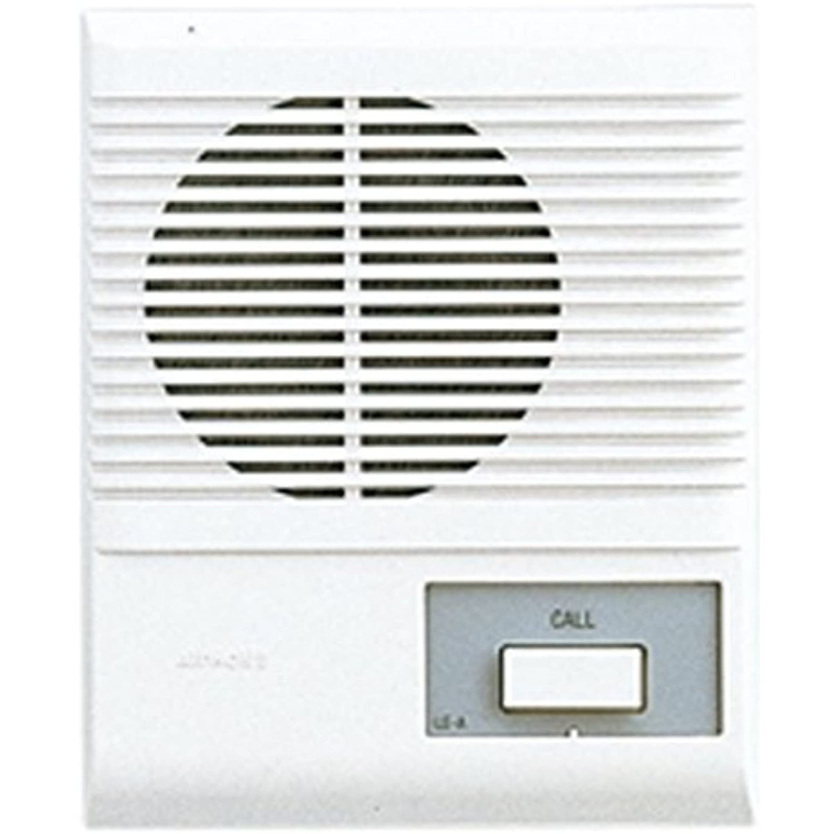 White wall-mounted intercom system with a 'Call' button on a white background