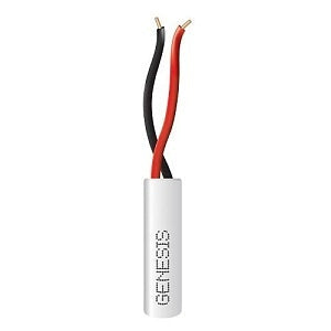 Genesis 21011101 22 AWG 2C Solid Riser Cable, White, 1000' REELEX Pull Box