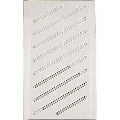 Rectangular white vent on a white background